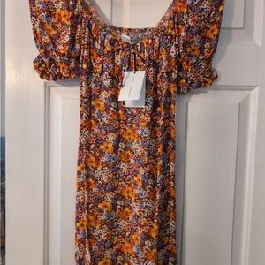 Faithfull the Brand Floral Mini Dress - size small NWT